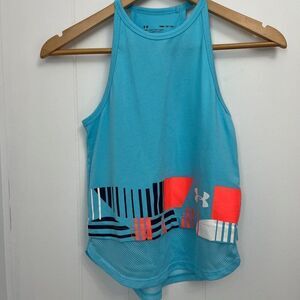 girls Blue Under Armour Tank Top size small